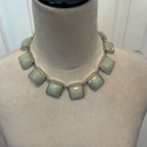 Ann Taylor Women's Pale Green Faceted Square Stone Necklace - Brand Unspecified
